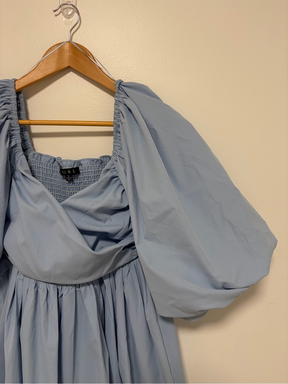 FORE Primp Boutique Puff Sleeve Mini Dress Powder Blue